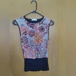 Emilio Pucci Silk pattern top knit ribbed tank size 8